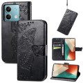 For Xiaomi Redmi Note 13  5G Butterfly Love Flower Embossed Leather Phone Case(Black)