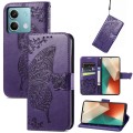 For Xiaomi Redmi Note 13  5G Butterfly Love Flower Embossed Leather Phone Case(Purple)