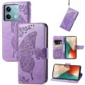 For Xiaomi Redmi Note 13  5G Butterfly Love Flower Embossed Leather Phone Case(Lavender)