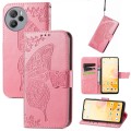 For Blackview Shark 8 Butterfly Love Flower Embossed Leather Phone Case(Pink)