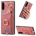 For Samsung Galaxy Note10 Retro Skin-feel Ring Card Bag Phone Case with Hang Loop(Pink)