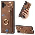 For Samsung Galaxy A04 4G Retro Skin-feel Ring Card Bag Phone Case with Hang Loop(Brown)