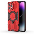 For iPhone 14 Pro Max MagSafe Supersonic Armor Holder PC Hybrid TPU Phone Case(Red)