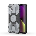 For iPhone 15 Plus MagSafe Supersonic Armor Holder PC Hybrid TPU Phone Case(Grey)