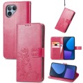 For Fairphone 5 Four-leaf Clasp Embossed Leather Phone Case(Red)