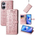 For Blackview A200 Pro Cat and Dog Embossed Leather Phone Case(Rose Gold)