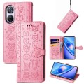 For Blackview A200 Pro Cat and Dog Embossed Leather Phone Case(Pink)