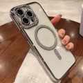 For iPhone 15 Pro Max Diamond Gradient Plated MagSafe TPU Phone Case(Silver)