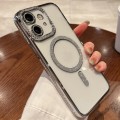 For iPhone  11 Diamond Gradient Plated MagSafe TPU Phone Case(Silver)