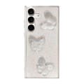 For Samsung Galaxy A34 5G Clear Crystal Butterflies TPU Phone Case(Transparent)