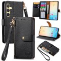 For Samsung Galaxy S24+ 5G Love Zipper Lanyard Leather Phone Case(Black)