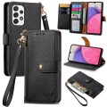 For Samsung Galaxy A33 5G Love Zipper Lanyard Leather Phone Case(Black)