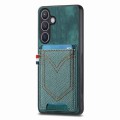 For Samsung Galaxy S24+ 5G Denim Texture Leather Skin Phone Case with Card Slot(Green)