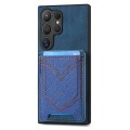 For Samsung Galaxy S24 Ultra 5G Denim Texture Leather Skin Phone Case with Card Slot(Blue)