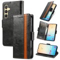 For Samsung Galaxy S24+ 5G CaseNeo Splicing Dual Magnetic Buckle Leather Phone Case(Black)