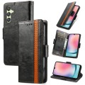 For Samsung Galaxy A25 5G CaseNeo Splicing Dual Magnetic Buckle Leather Phone Case(Black)
