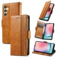 For Samsung Galaxy A25 5G CaseNeo Splicing Dual Magnetic Buckle Leather Phone Case(Khaki)