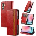 For Samsung Galaxy A05s CaseNeo Splicing Dual Magnetic Buckle Leather Phone Case(Red)