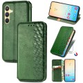 For Samsung Galaxy S24+ 5G Cubic Grid Pressed Magnetic Leather Phone Case(Green)