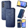 For Samsung Galaxy A15 Cubic Grid Pressed Magnetic Leather Phone Case(Blue)