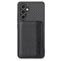 For Samsung Galaxy S23 FE 5G Carbon Fiber Magnetic Card Wallet RFID Blocking Phone Case(Black)