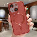 For iPhone 15 Plus MagSafe Glitter Electroplating TPU Phone Case(Red)