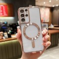 For Samsung Galaxy S23 Ultra 5G MagSafe Electroplating TPU Phone Case(Rose  Gold)