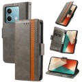 For Redmi Note 13 CaseNeo Splicing Dual Magnetic Buckle Leather Phone Case(Gray)