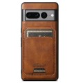 For Google Pixel 8a Suteni H15 Oil Eax Leather Detachable Wallet Back Phone Case(Brown)