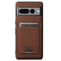 For Google Pixel 8 Suteni H16 Litchi Texture Leather Detachable Wallet Back Phone Case(Brown)