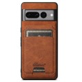 For Google Pixel 8 Suteni H16 Litchi Texture Leather Detachable Wallet Back Phone Case(Khaki)