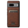 For Google Pixel 7 Suteni H16 Litchi Texture Leather Detachable Wallet Back Phone Case(Brown)