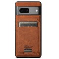 For Google Pixel 7 Suteni H16 Litchi Texture Leather Detachable Wallet Back Phone Case(Khaki)