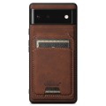 For Google Pixel 6a Suteni H16 Litchi Texture Leather Detachable Wallet Back Phone Case(Brown)