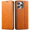 For iPhone 15 Pro Max Suteni J02 Oil Wax Wallet Leather Phone Case(Khaki)
