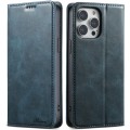 For iPhone 14 Pro Max Suteni J02 Oil Wax Wallet Leather Phone Case(Blue)