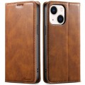 For iPhone 13 mini Suteni J02 Oil Wax Wallet Leather Phone Case(Brown)