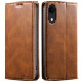 For iPhone XR Suteni J02 Oil Wax Wallet Leather Phone Case(Brown)