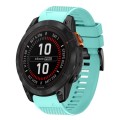 For Garmin Fenix 7X Pro 51mm 26mm Quick Release Silicone Watch Band(Mint Green)