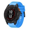For Garmin Fenix 7X Pro 51mm 26mm Quick Release Silicone Watch Band(Sky Blue)