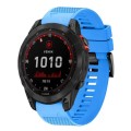 For Garmin Fenix 7X 26mm Quick Release Silicone Watch Band(Sky Blue)