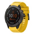 For Garmin Fenix 6X Pro 26mm Quick Release Silicone Watch Band(Yellow)