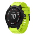 For Garmin Fenix 6X Sapphire 26mm Quick Release Silicone Watch Band(Lime Green)