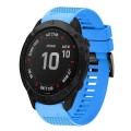 For Garmin Fenix 6X Sapphire 26mm Quick Release Silicone Watch Band(Sky Blue)