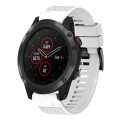 For Garmin Fenix 5X Plus 26mm Quick Release Silicone Watch Band(White)