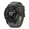 For Garmin Fenix 6 22mm Quick Release Silicone Watch Band(Army Green)