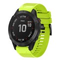 For Garmin Fenix 6 22mm Quick Release Silicone Watch Band(Lime Green)