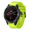 For Garmin Fenix 5 22mm Quick Release Silicone Watch Band(Lime Green)
