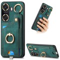 For Huawei Enjoy 60 Retro Skin-feel Ring Card Bag Phone Case with Hang Loop(Green)