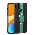 For Xiaomi Redmi 9C Magnetic Litchi Leather Back Phone Case with Holder(Green)